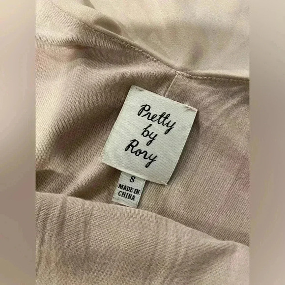 Pretty by Rory Mauve Flutter Top Spaghetti Strap Flowy Back Slit Dress Size S - Picture 9 of 9